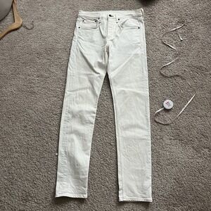 Rag & Bone White Jeans Mens 30x33 Fit 2 Slim Standard Issue Button Fly Denim